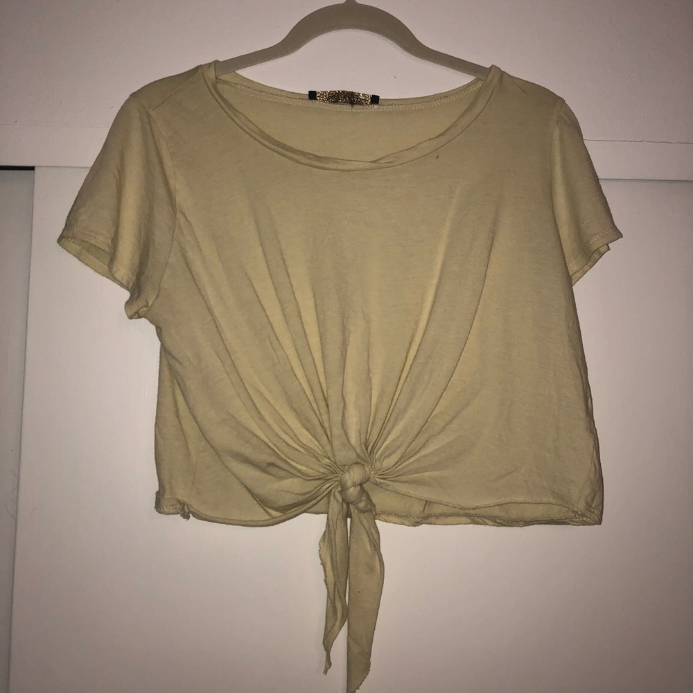 Yellow Tied Crop-top